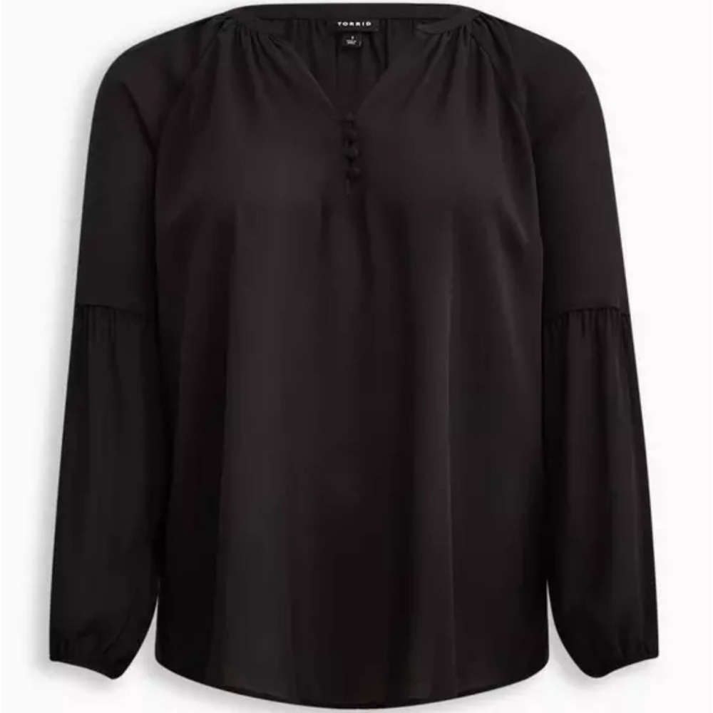 Torrid Georgette Puff Sleeve Peasant Blouse